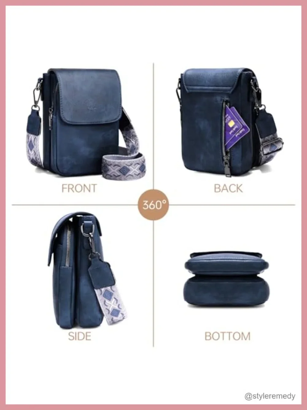 Soft Vegan Leather Crossbody Phone Purse with Compartments